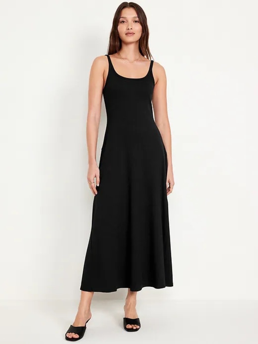 Old Navy Black Scoop-Neck Fit and Flare Maxi Dress